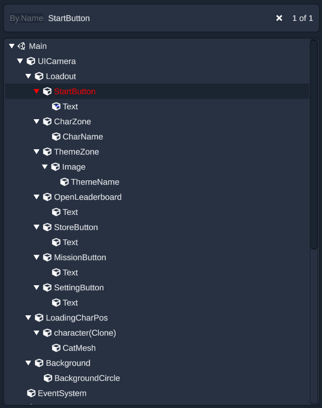 Game elements breakdown screen