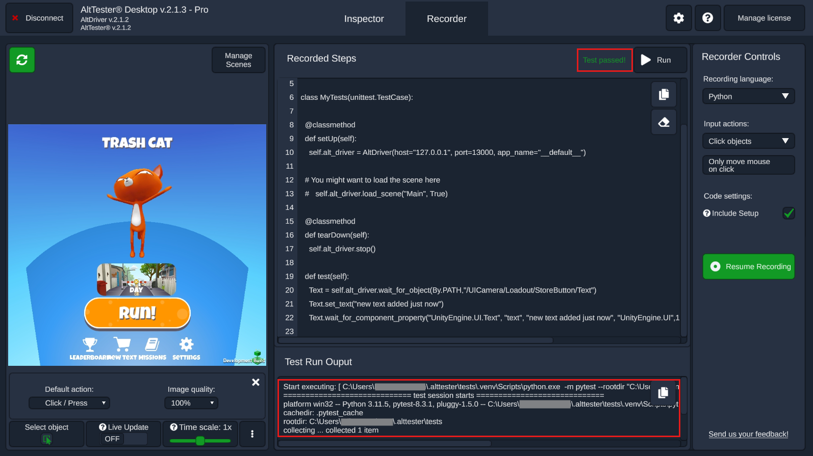 Check result and output