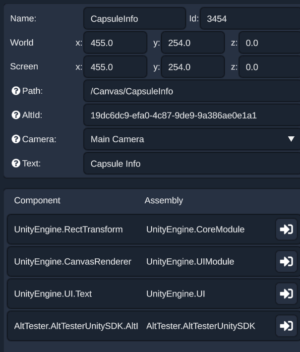 Element details screen