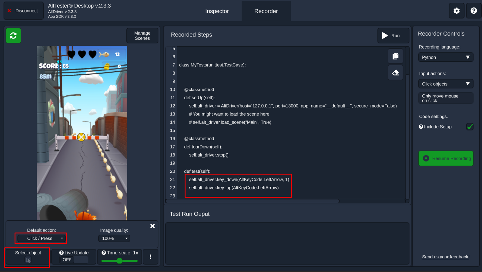 Press key