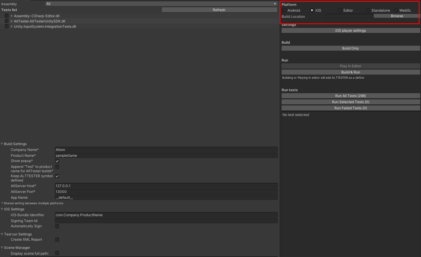 iOS Settings Section