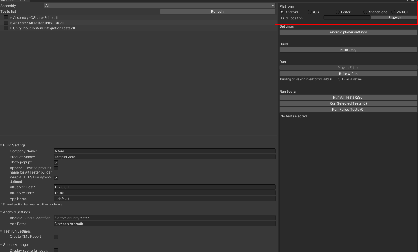 Android Settings Section