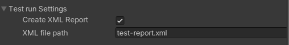 Test run Settings Screenshot