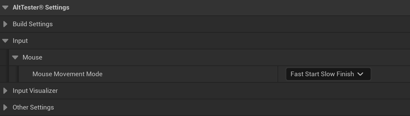 AltTester® Settings - Input